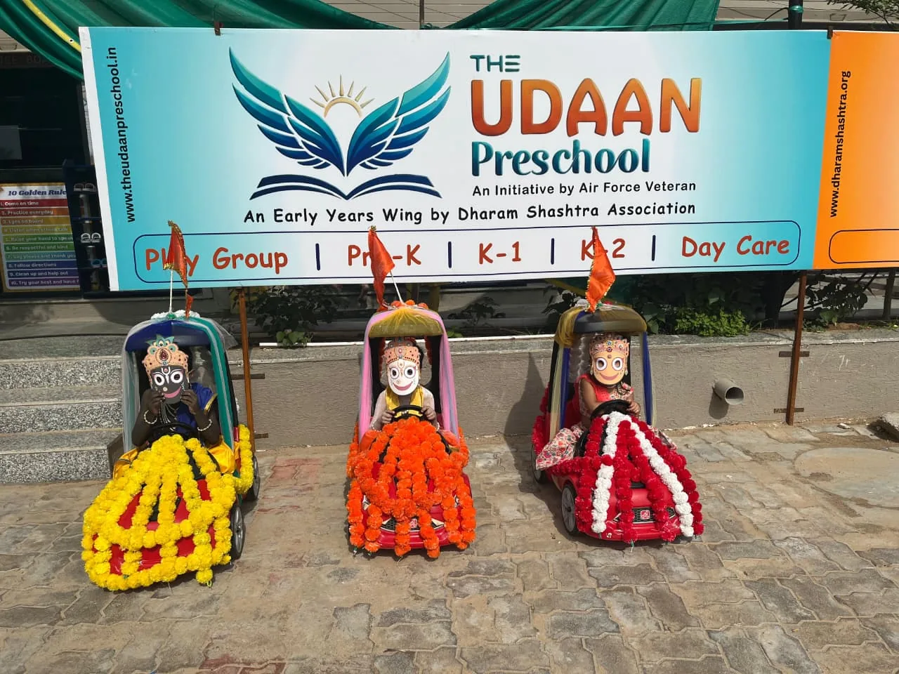A cultural celebration display at The Udaan Preschool